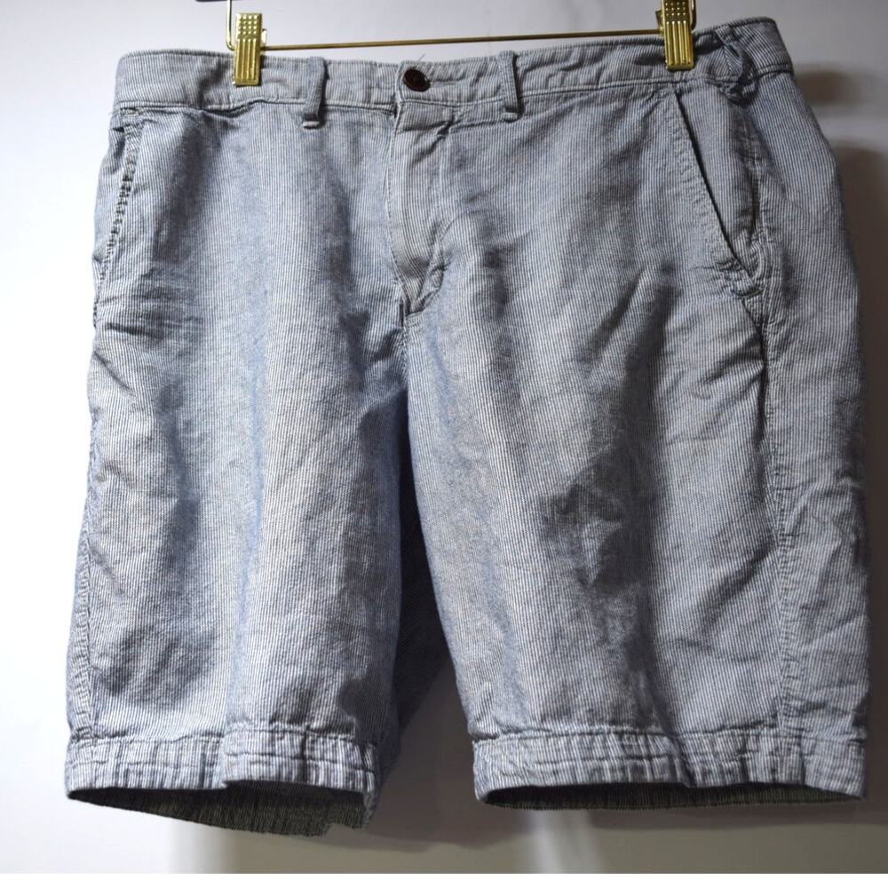 Abercrombie & Fitch Blue White Stripe Linen Blend Shorts Men's Size 32